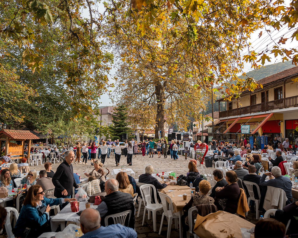 Traditional chestnut festival in Orma, Greece