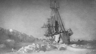 'The Fram in the Ice', 1895, (1897). Fram (Forward) was a ship used in northern and southern polar expeditions by the Norwegian explorer Fridtjof Nansen. It was launched in 1892 and used until 1912. Currently it is preserved at the Fram Museum, Oslo. From Farthest North, Vol. 2 by Fridtjof Nansen. [Archibald Constable and Company, London, 1897]. Artist Unknown. (Photo by Print Collector/Getty Images)