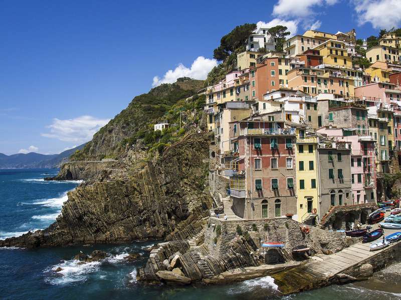 Riomaggiore, Cinque Terre, Italy Cinque Terre in Italy is one of Europe’s most beautiful places you can reach by train.